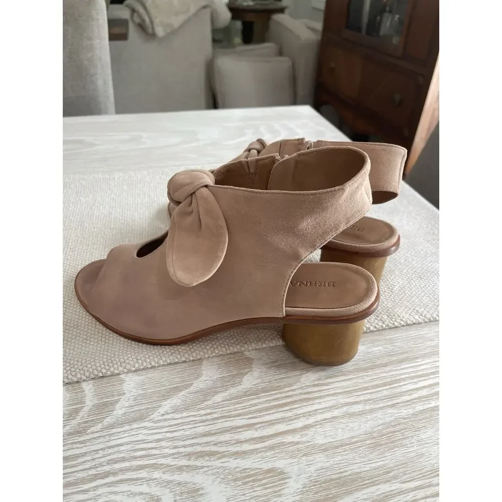 Bernardo Luna Bow Shooties Sandals booties Lizzie Soft pink suede w/ Zip Sz 10